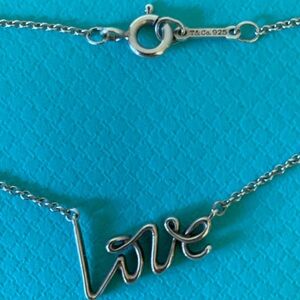 Tiffany Paloma Picasso Silver Love Graffiti Necklace